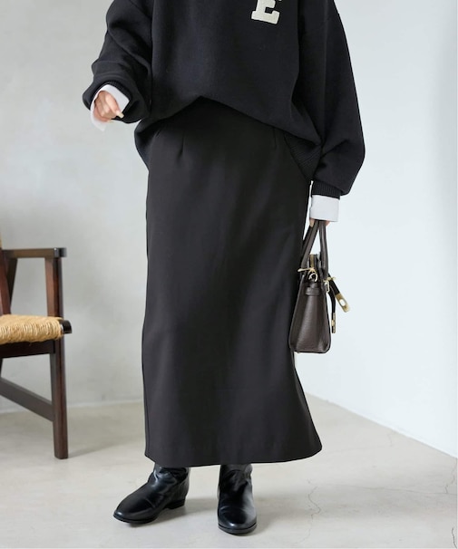 《吸湿発熱/3サイズ展開》ウールミックスイージースカート