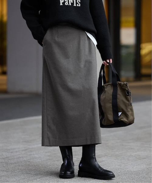 吸湿発熱/3サイズ展開》ウールミックスイージースカート｜フォー