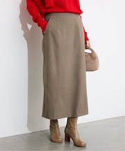 《吸湿発熱/3サイズ展開》ウールミックスイージースカート