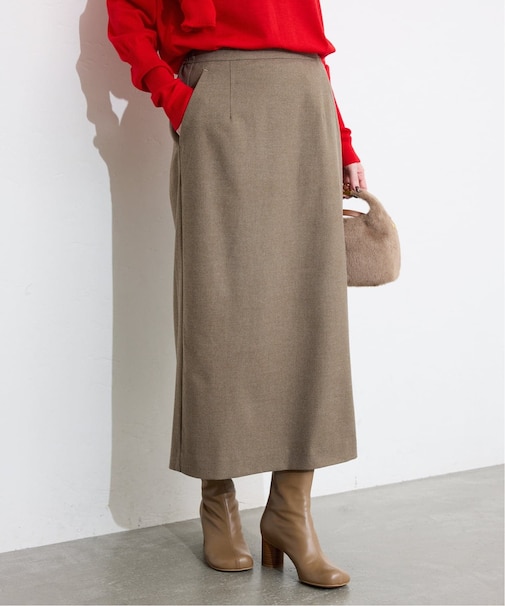 《吸湿発熱/3サイズ展開》ウールミックスイージースカート