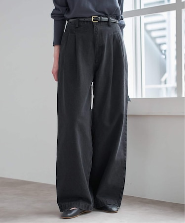《4サイズ展開》LEDENIM BLUR TUCK TROUSERデニム