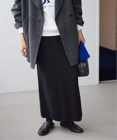 《セットアップ対応可/追加》ウォッシャブルスムースニットスカート