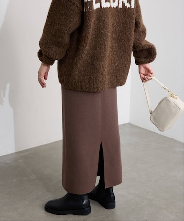 《セットアップ対応可/追加》ウォッシャブルスムースニットスカート