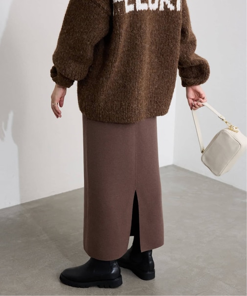 《セットアップ対応可/追加》ウォッシャブルスムースニットスカート