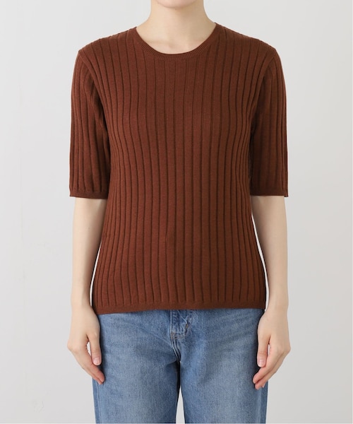 【新品タグ付き】SLOBE IENA ハーフスリーブプルオーバー セール】《接触冷感/UV機能》FROSTYCOTTONハーフスリーブプル