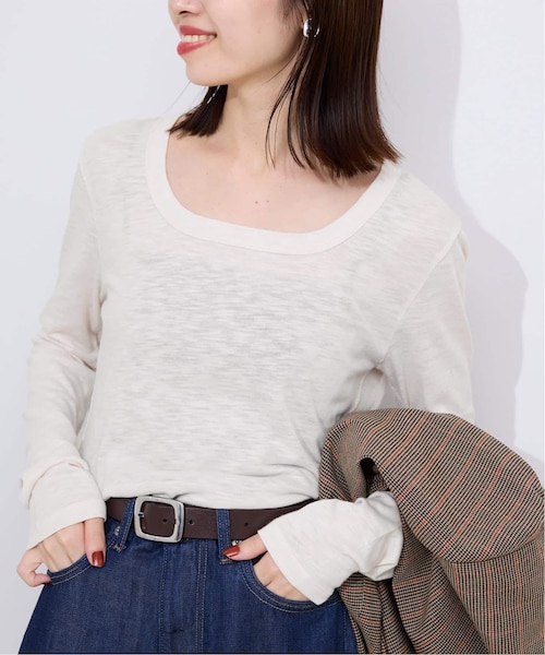 TCスラブワイドネックロンTEE｜フォーワンセブン スローブイエナ