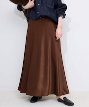 《WEB限定カラー有り/追加》グロッシーサテンフレアスカート