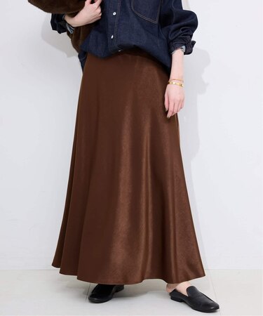 《WEB限定カラー有り/追加》グロッシーサテンフレアスカート