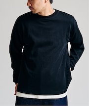 ロールネック クルーネックカットソー