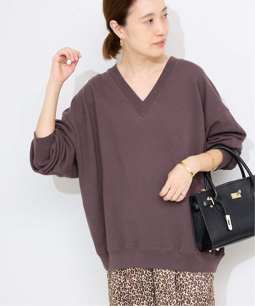 Vネックビックシルエットスウェット