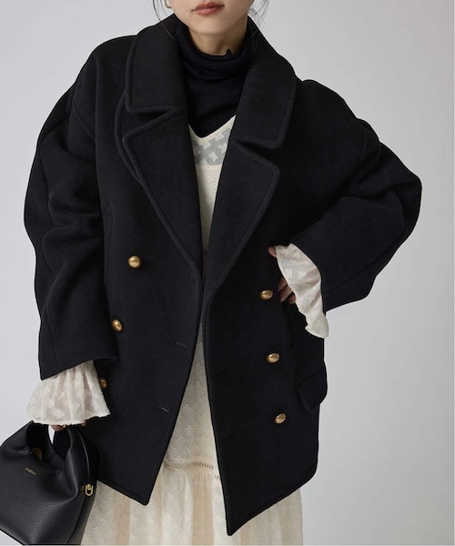 未使用 スローブイエナ ピーコート M ブラウン スローブイエナ T/WメルトンビックPコート ブラウン 新品未使用 36