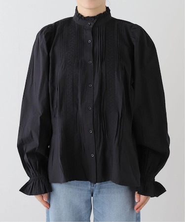 crinkle crinkle crinkle rebuilt neck embroidery blouse CC-4015