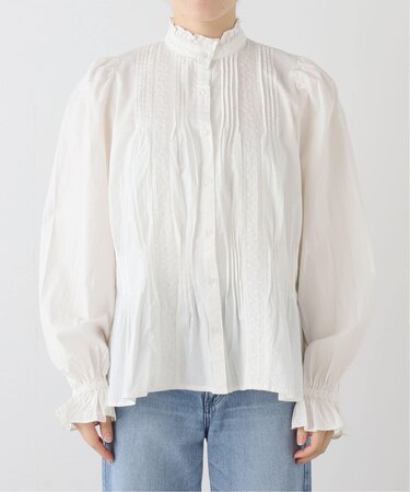crinkle crinkle crinkle rebuilt neck embroidery blouse CC-4015
