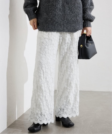 fluffy lace イージーパンツ