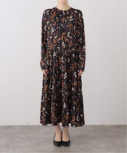 flowerprint ティアードワンピース