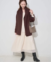 フラワージャガードギャザーワンピース