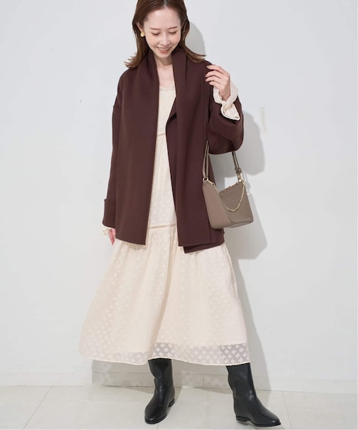 フラワージャガードギャザーワンピース