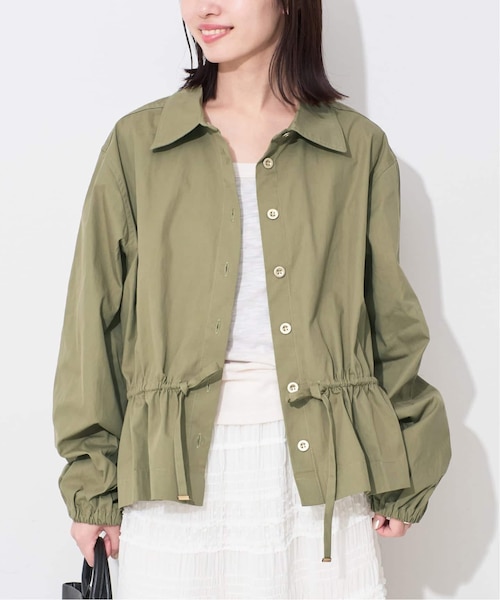 ダブルクロスシャルム ダブルボタンノーカラーショートコート　スローブイエナ SLOBE IENA（スローブイエナ）の「ダブルクロスシャルム ダブルボタン