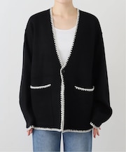 ブランケットステッチニットジャケット