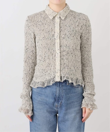 CLANE/クラネ MIX MESH GATHER SHIRT 19122-4332