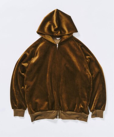 コーディロイ カラーライニング ジップパーカー