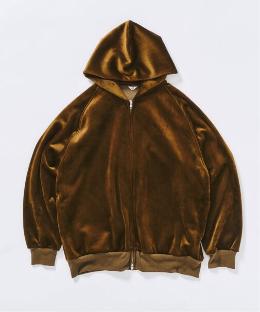 コーディロイ カラーライニング ジップパーカー