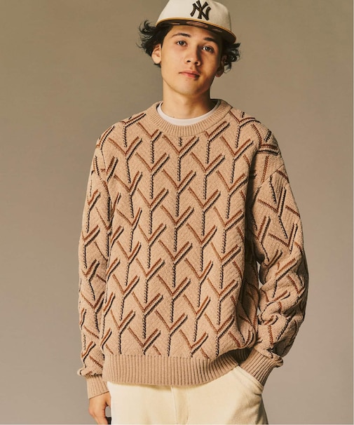 ジオメ ジャガードニットクルー