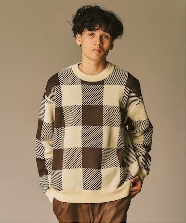 カマルグチェック クルーネック