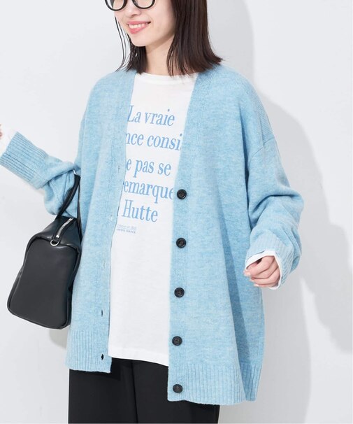 Vネックルーズニットカーディガン