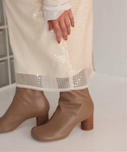 《WEB限定サイズあり/追加2》SLOBE スクエアトゥショートブーツ