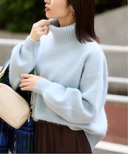 《追加》ウォッシャブルファーリーダブルフェイスタートルニット