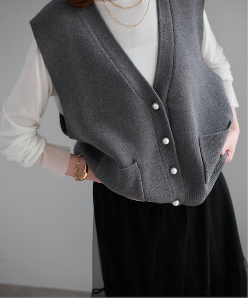 追加》パールニットベスト｜フォーワンセブン スローブイエナの通販