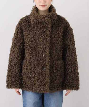リバーシブルフェイクムートンスタンドブルゾン