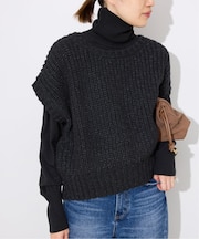 畦編みコクーンニットベスト