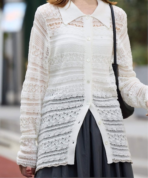 レーシーニットシャツ