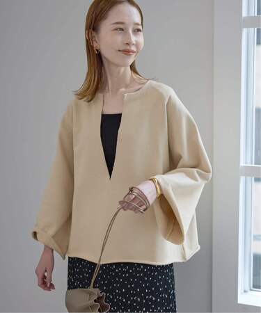 裏毛スキッパープルオーバー