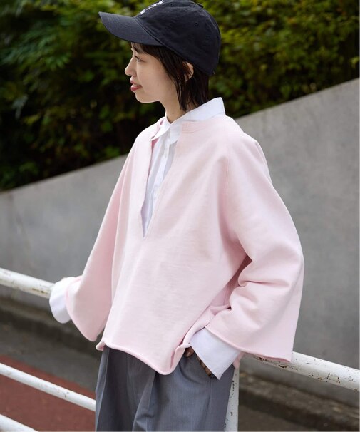 裏毛スキッパープルオーバー