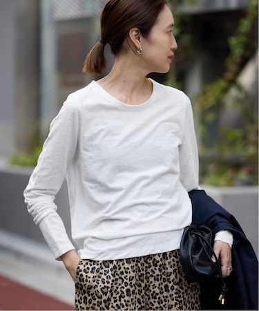 シアー天竺クルーネックロンTEE