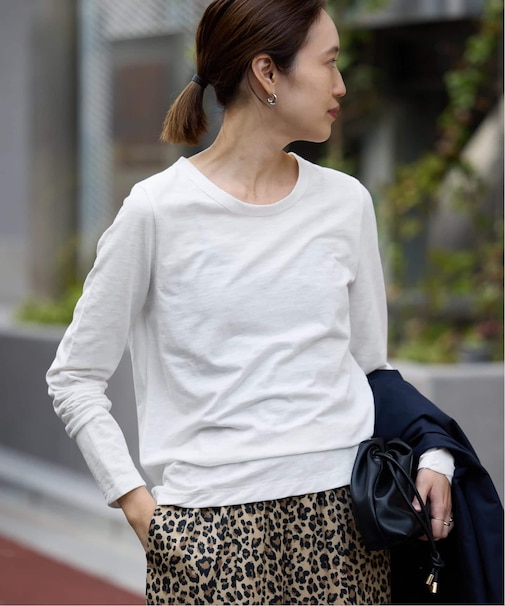 シアー天竺クルーネックロンTEE