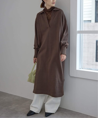 スキッパーニットワンピース