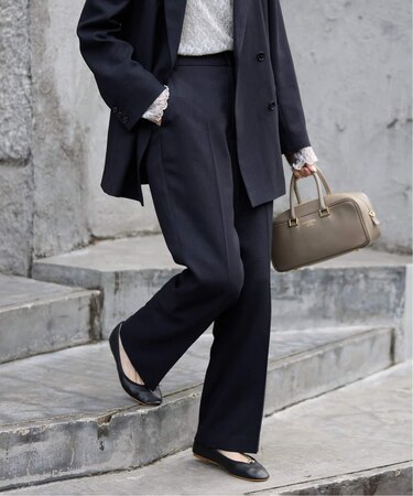 《セットアップ対応可/3サイズ展開》ウォッシャブルツイルストレートパンツ