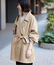 《セットアップ対応可》撥水ミドルトレンチコート