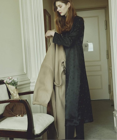 habi フラワージャガードドレス