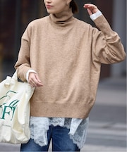 ウォッシャブルタートルニット