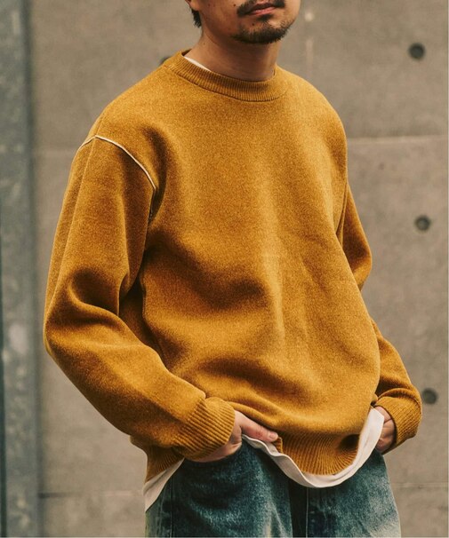 追加 モールニット カラーリブ プルオーバー