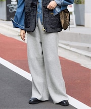 《セットアップ対応可》エアリーワイドシルエットニットパンツ