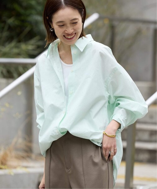 カラーストライプオーバーシャツ