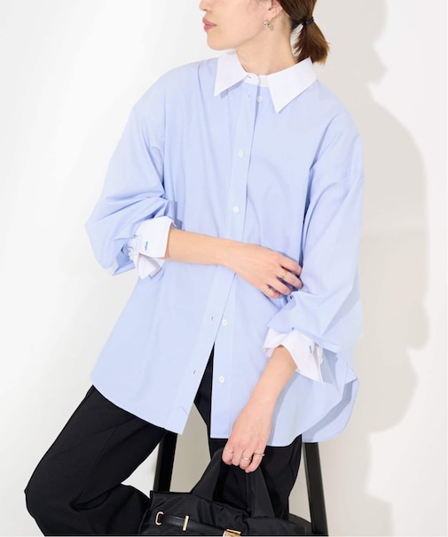 カラーストライプオーバーシャツ