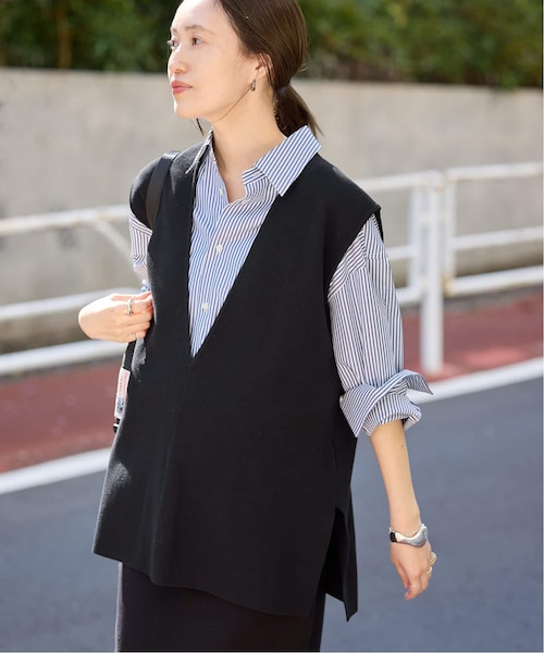 レディースのベスト・ジレ（ブラック）の通販｜&mall（アンドモール