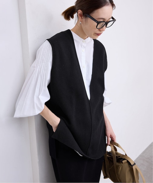 ダブルフェイスコットンニットベスト
